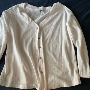 Maternity Cream Button-Up Cardigan